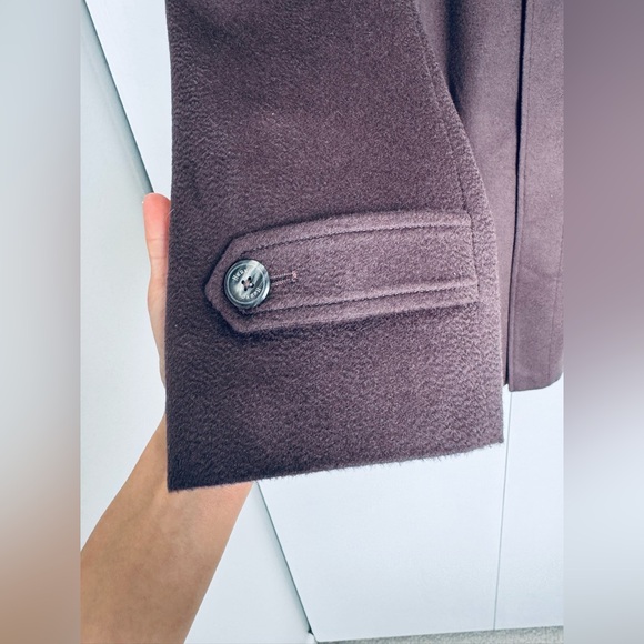 HERNO Men mid length Brushed Wool and Cashmere-Blend Car Coat dark brown IT 56 - Picture 10 of 16